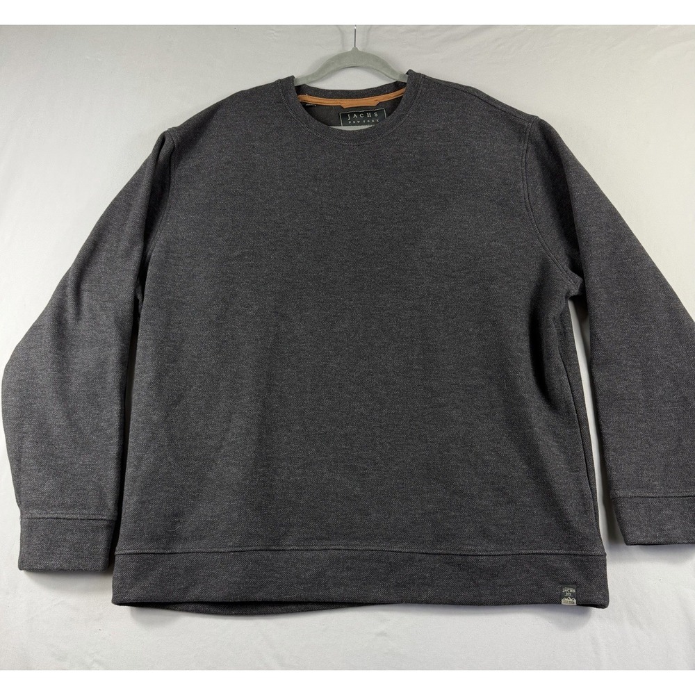 jachs new york dark grey ls sweater, crew neck, men's xxl, heavy
